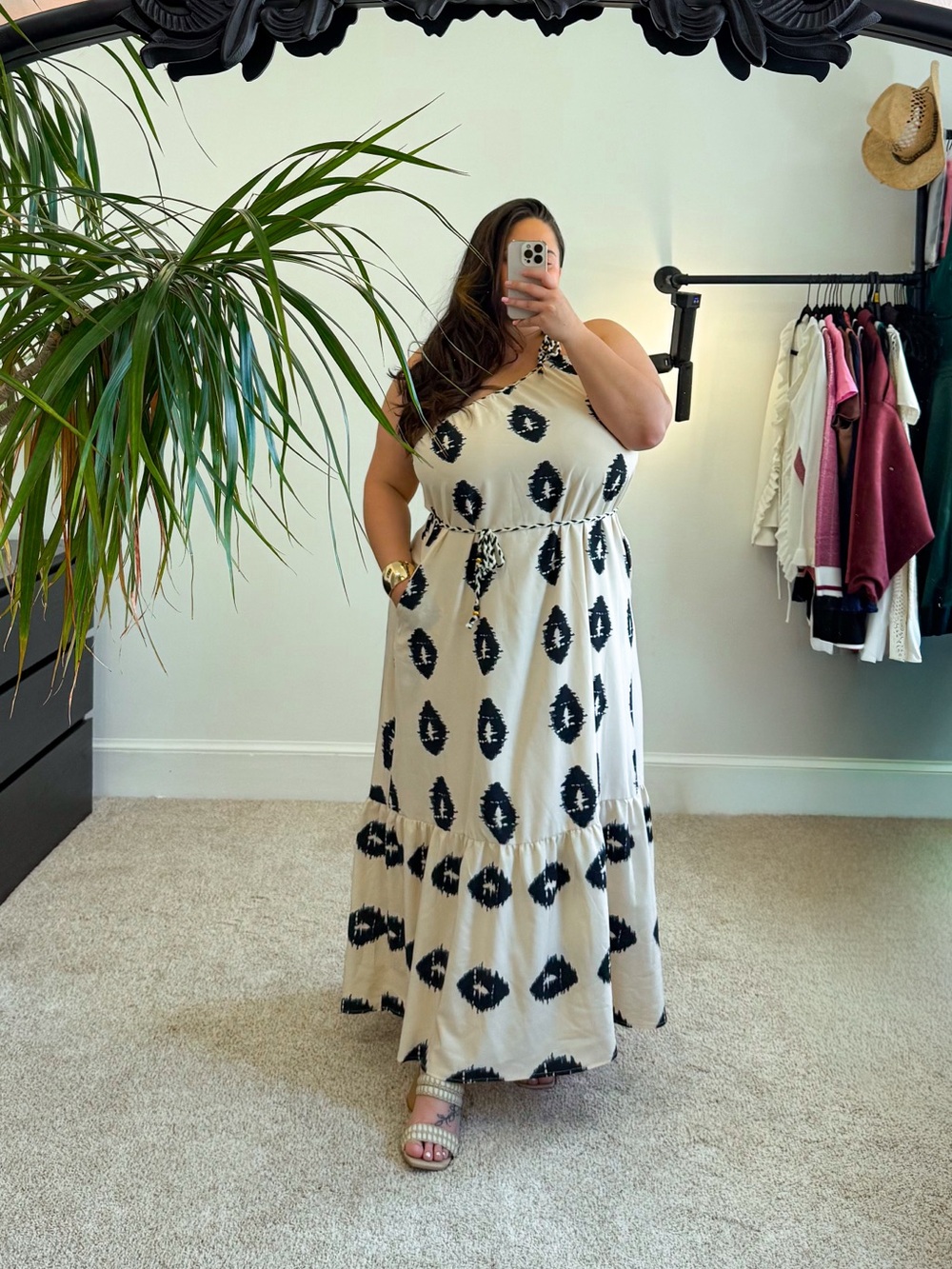 WORN ONCE - Pretty Garden one shoulder dress
